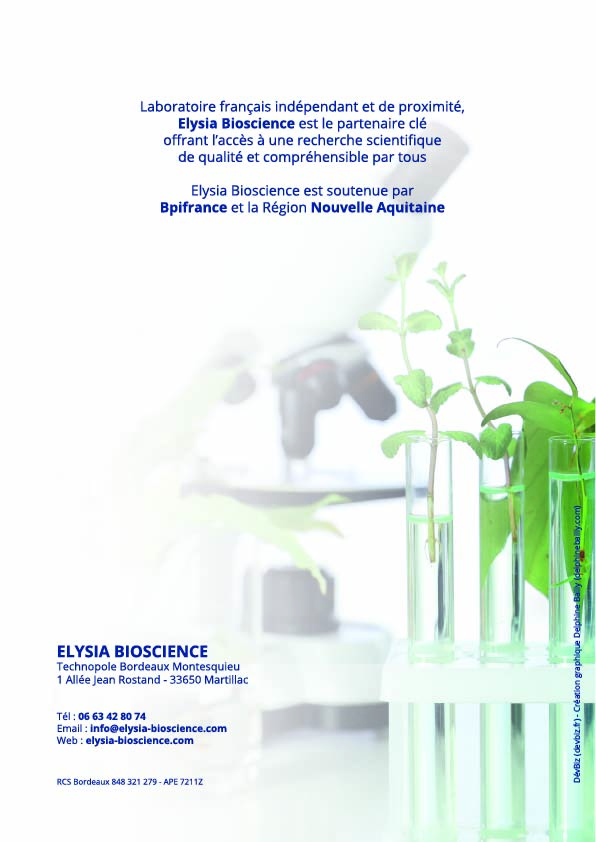 Elysia Bioscience, révélatrice du potentiel vivant, plaquette de communication